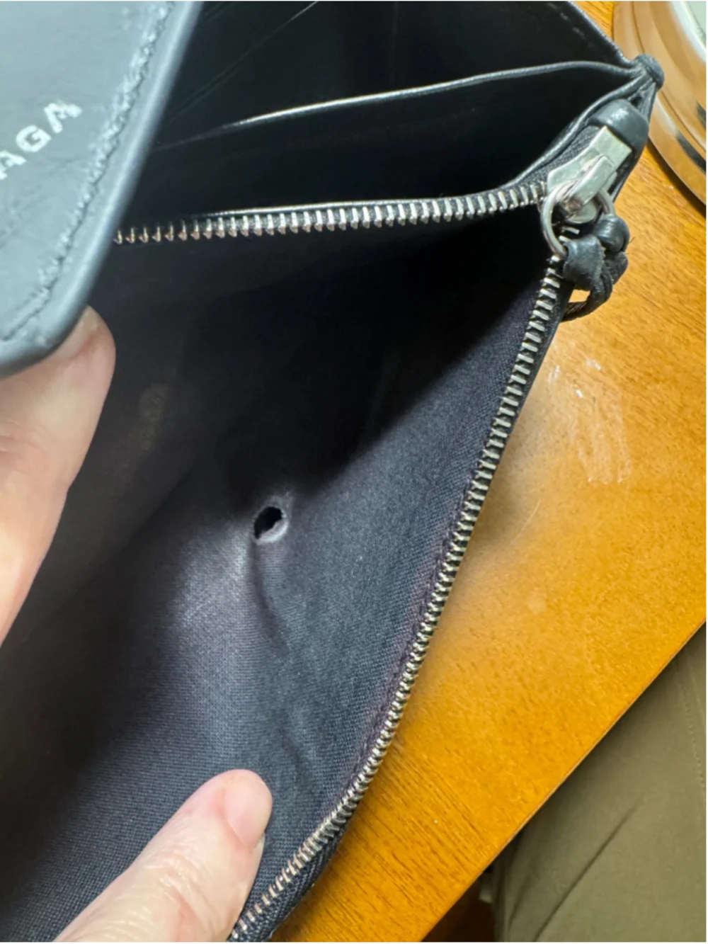 Balenciaga Black Leather Envelope Large Wallet